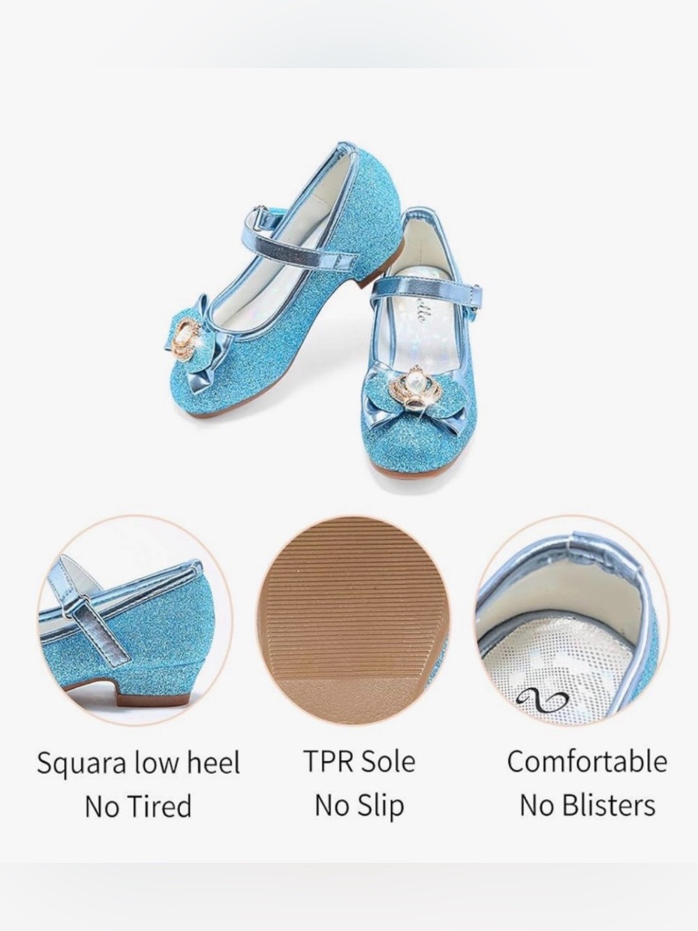Stelle Girls Dress Play Sparkly Elsa Shoes Size 10 - Picture 16 of 16